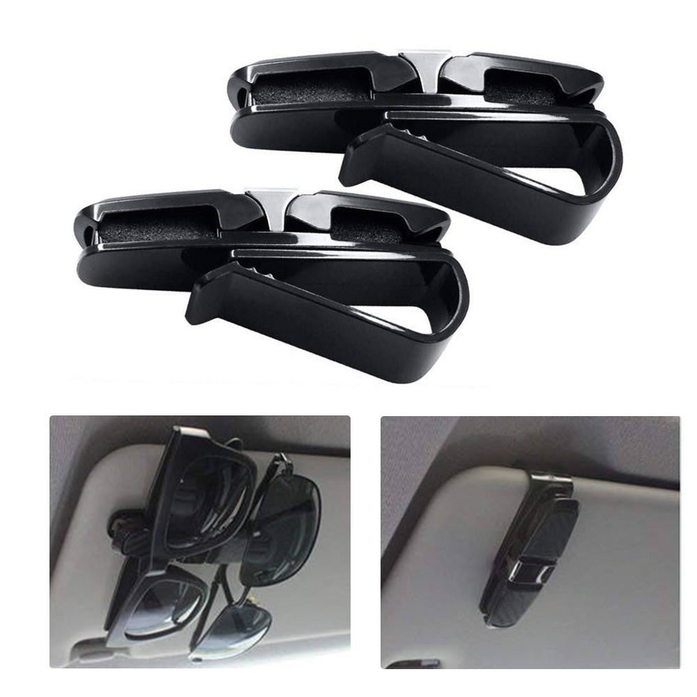 2x Car Sunglasses Holder Clip Case Eyeglasses Ticket Card Mount Suitable for Uni