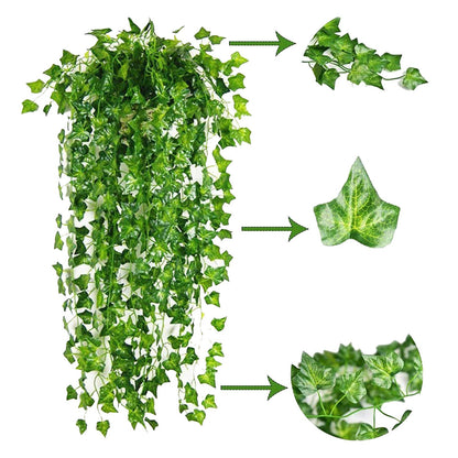 12x2M Green Plastic Artificial Ivy Suitable for Home Decoration