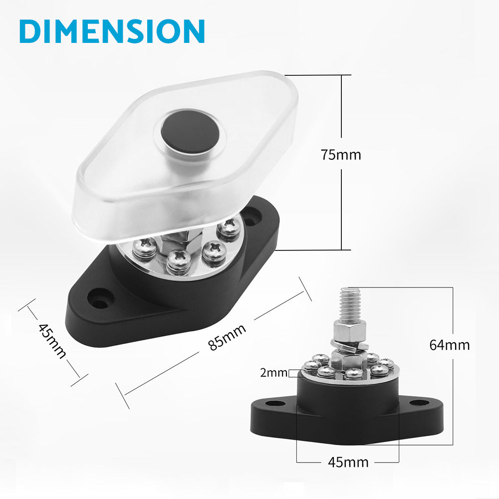 Bus Bar Terminal Block Power Stud Battery Junction Post M10 Power Distribution.