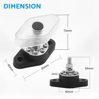 Bus Bar Terminal Block Power Stud Battery Junction Post M10 Power Distribution.
