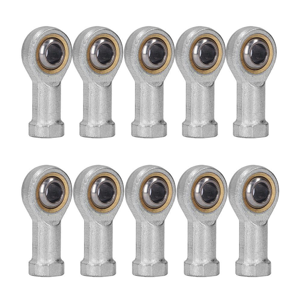 10x Zinc 6mm Female Spherical Plain Rose Joint Bearings Suitable For Left-Hand Threaded Applications