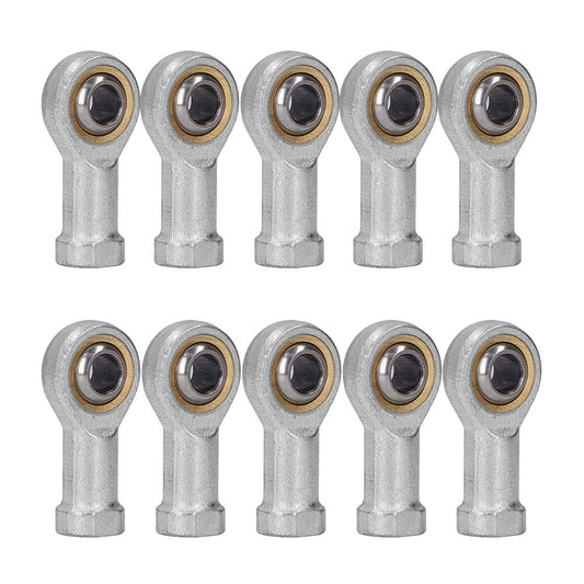 10x Zinc 6mm Female Spherical Plain Rose Joint Bearings Suitable For Left-Hand Threaded Applications