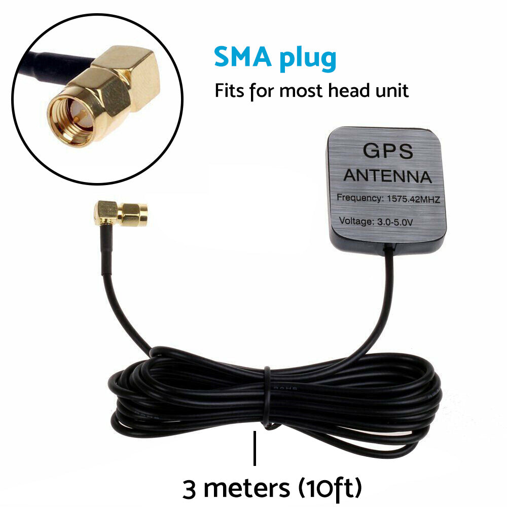 GPS Antenna With SMA Plug Active Aerial Extension Cable Suitable For Car DVD Head Unit Stereos