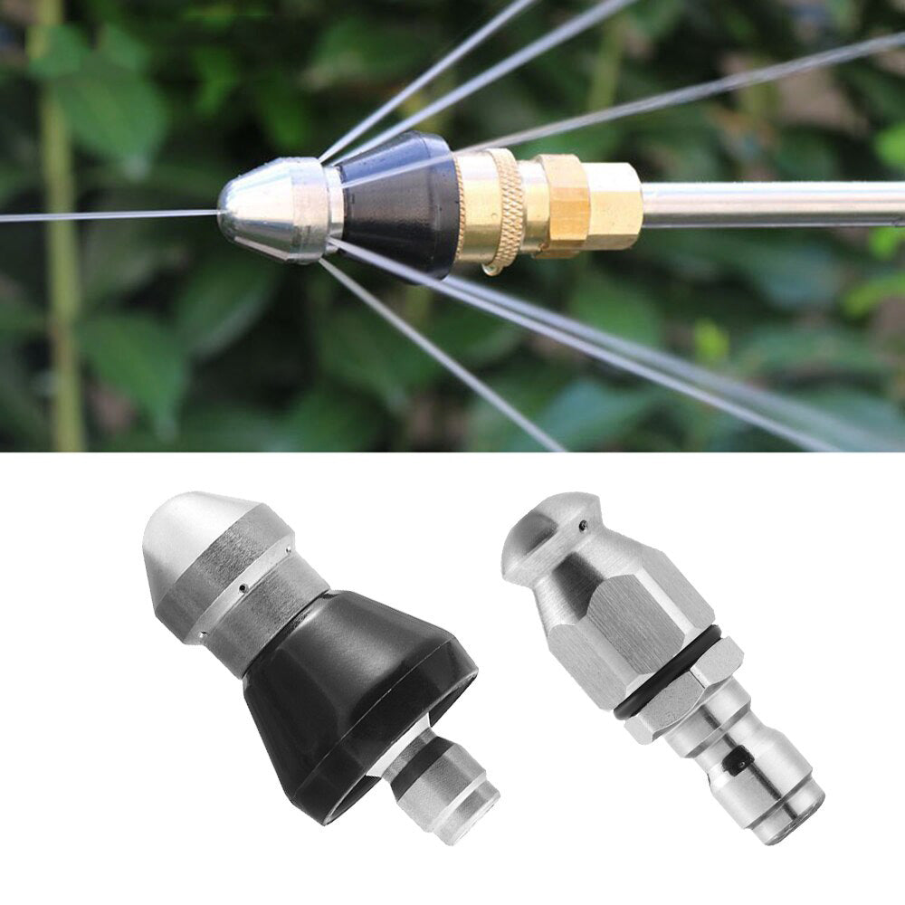 High-Pressure Drain Nozzle Suitable For Sewer Pipe Cleaning With 1 Front & 6 Rear Jets