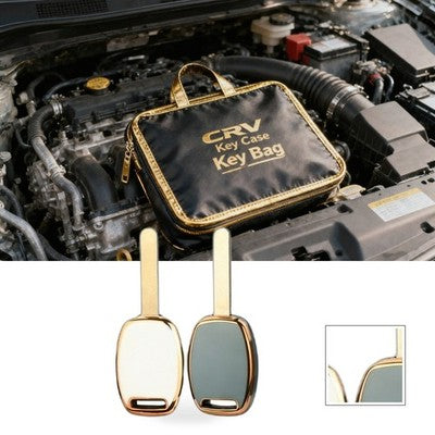 Honda Accord CRV City Fit Civic Car Key Case Key Bag Protective Cover Gold Edge.