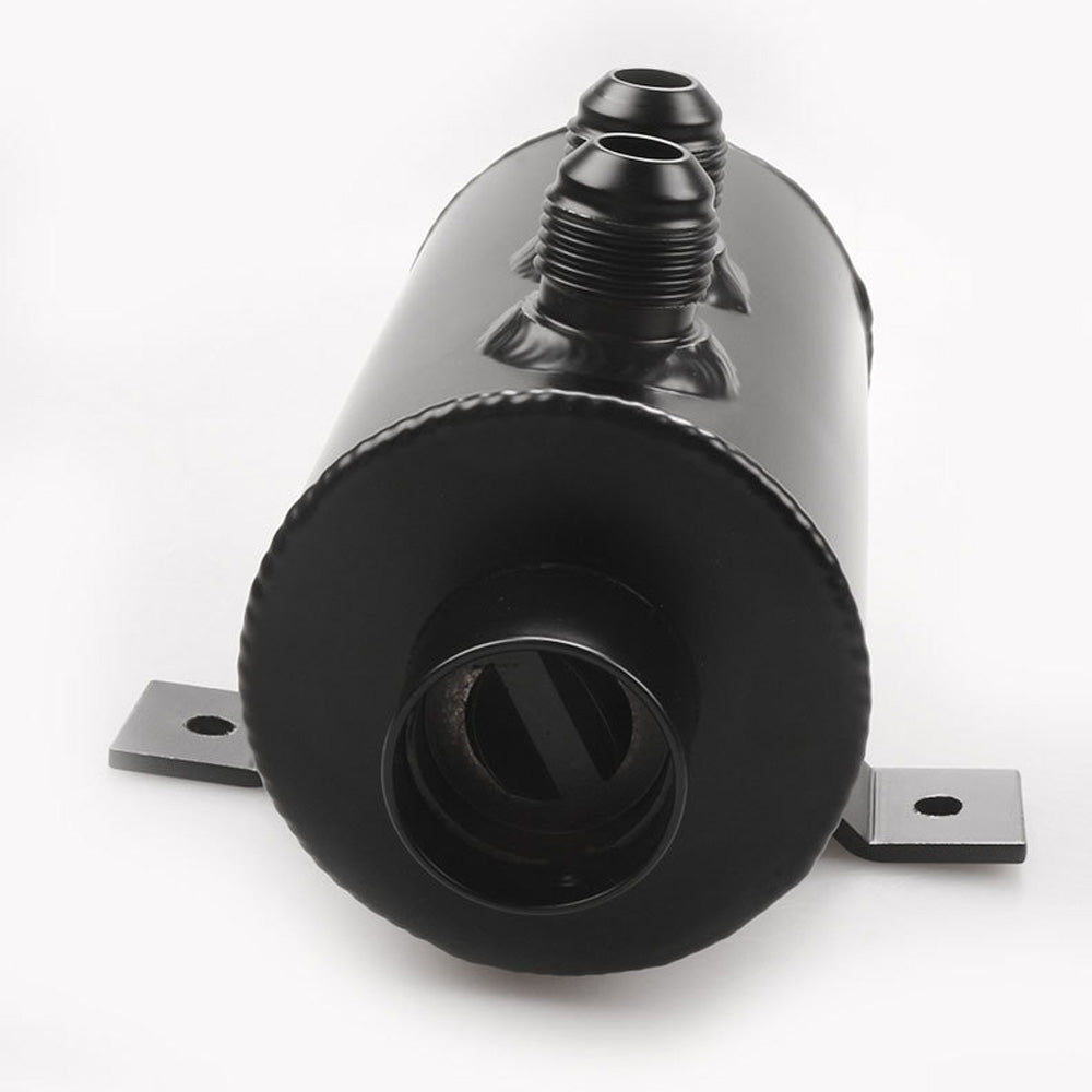 Aluminium Baffled Engine Oil Catch Can 0. 75L 2 Port AN10  3M Hose Fitting Kit.