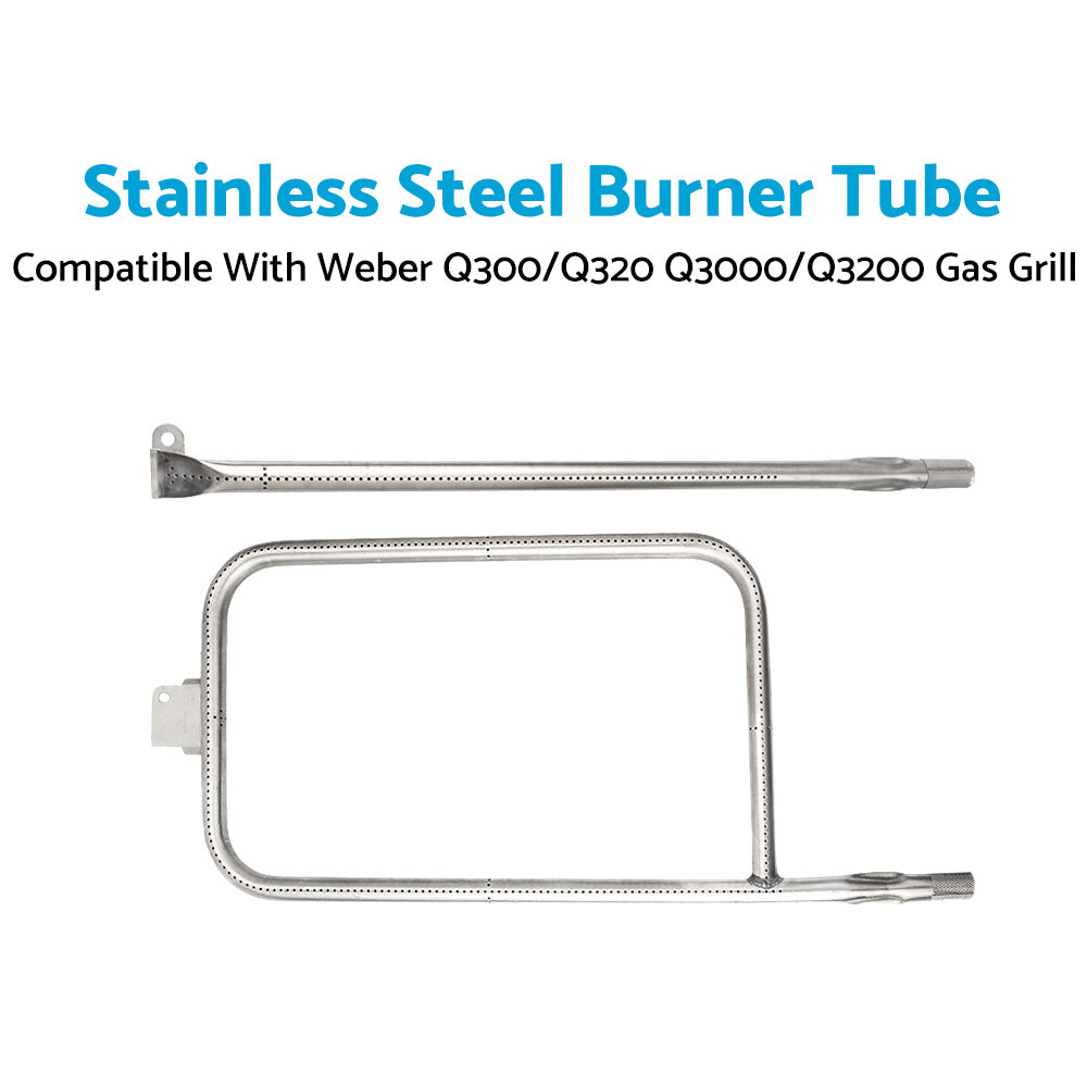 Stainless Steel Burner Tube - Suitable For Weber Q300 or Q320 Q3000 or Q3200 Gas Grill.