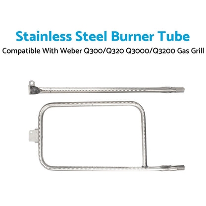 Stainless Steel Burner Tube - Suitable For Weber Q300 or Q320 Q3000 or Q3200 Gas Grill.