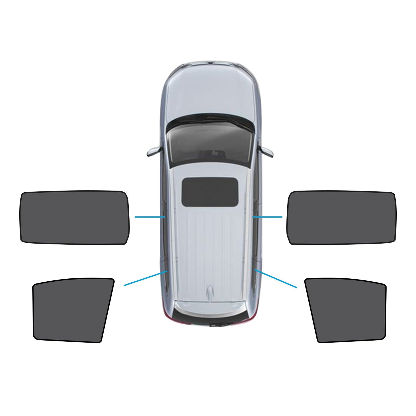 2x Rear Port & Triangular Window Magnetic Mesh Sunshades Suitable For Kia Carnival