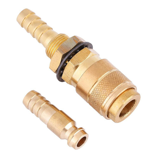 Female Quick Gas Connection with 6mm Barb for Argon and Water Suit Kemppi Unimig.