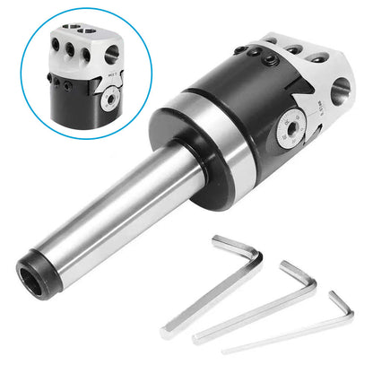 1 Set 12mm Boring Head with 9x 12mm Carbide Boring Tips MT3 M12 1-1/2-18 Shank