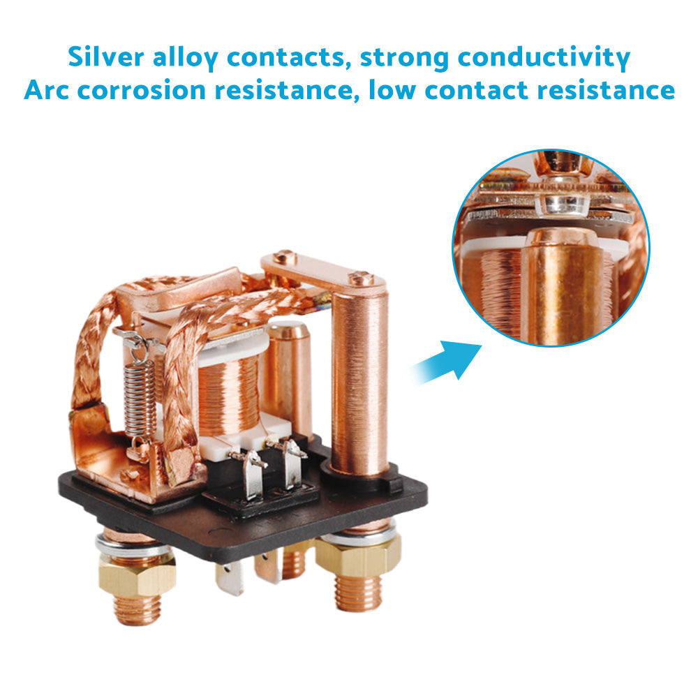12V DC 250A Continuous Relay Heavy Duty 5 Pin Power Switch for Truck Boat Marine.