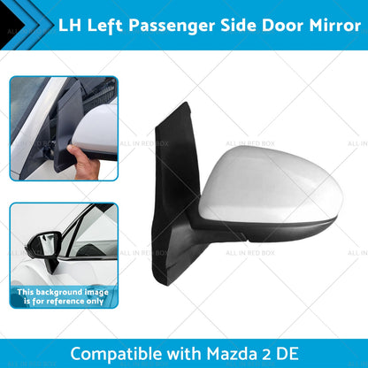 LH Left Passenger Side Door Mirror Suitable for 3 Wires Mazda 2 DE 06 or 07-14.