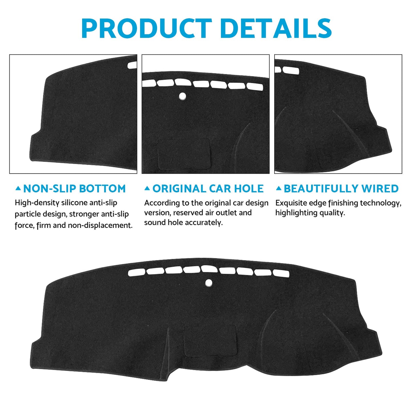Black Dashboard Sun Cover Dash Mat Suitable for Haval H6 LUX