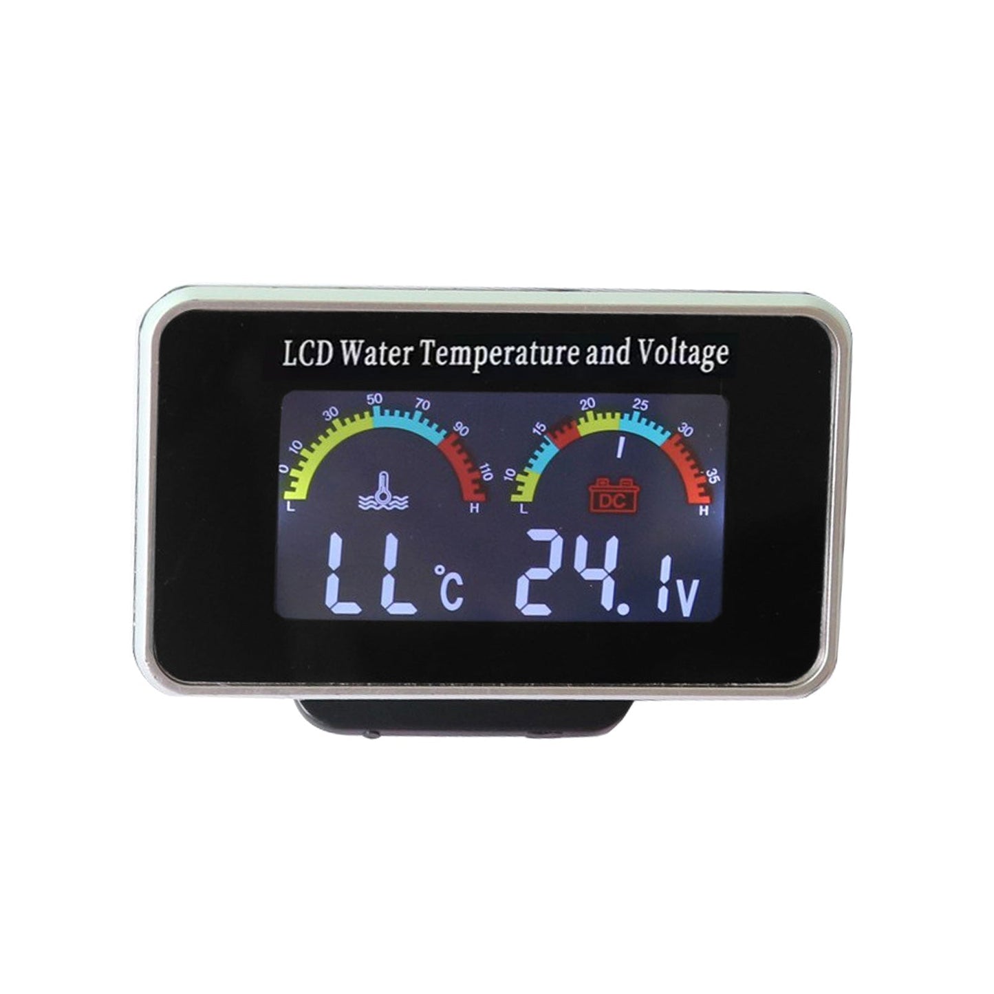 2-in-1 Car Digital LCD Water Temperature Meter & Voltmeter Gauge Suitable For 12V / 24V Vehicles