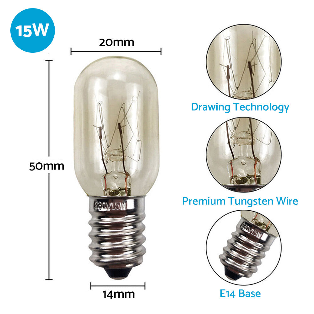 10PCS E14 Salt Lamp Globe Bulb 15W Light Bulb 230v Refrigerator Oven Replacement.