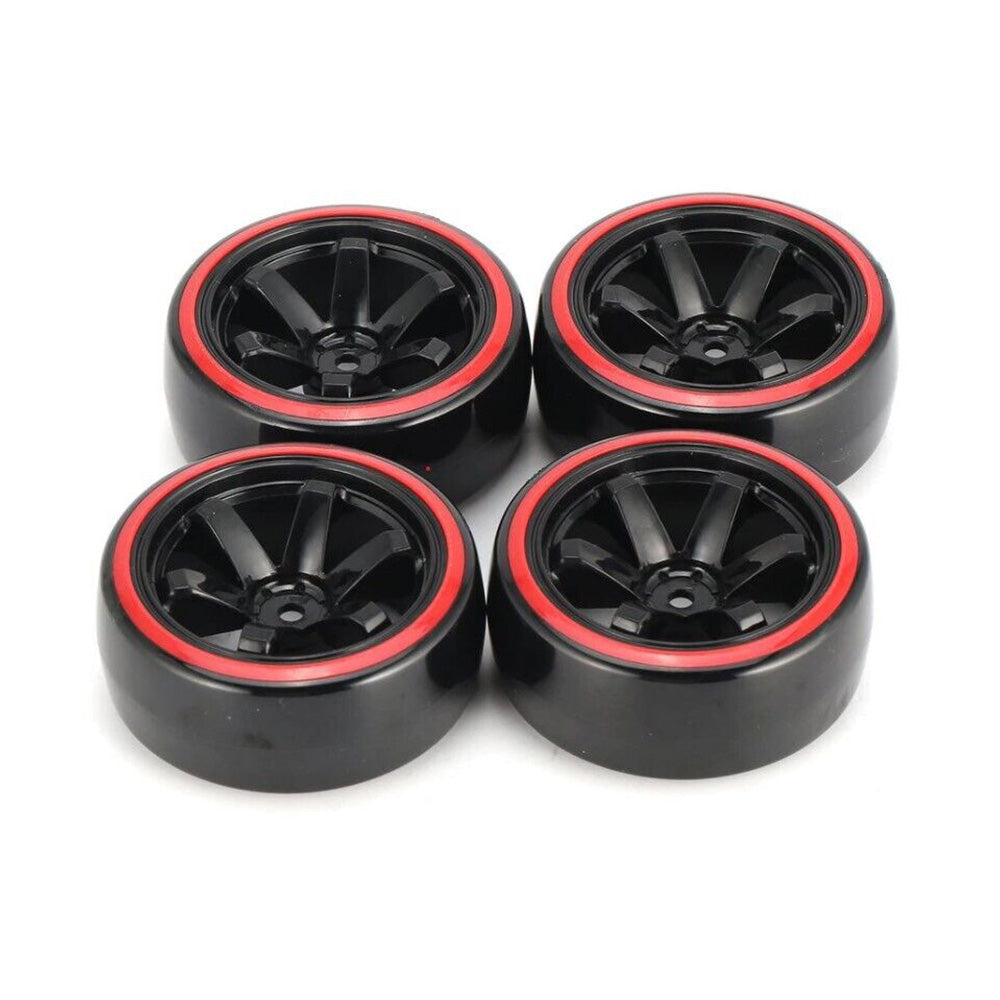 Suitable for Drifting 1 10 RC Drift Cars 4PCS Hard Plastic Rim Tyre Tire Wheel.