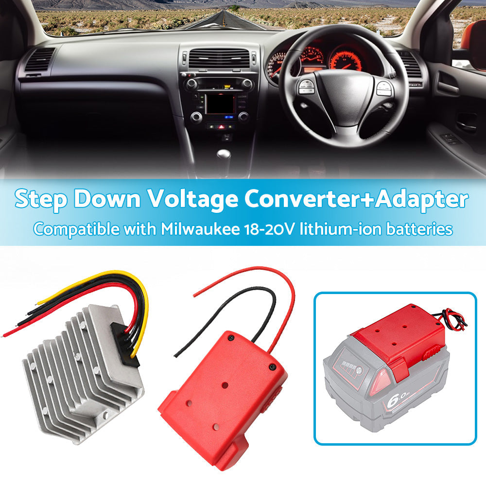 Step Down Voltage Converter Compatible with Milwaukee Battery Dock DIY Adapter.