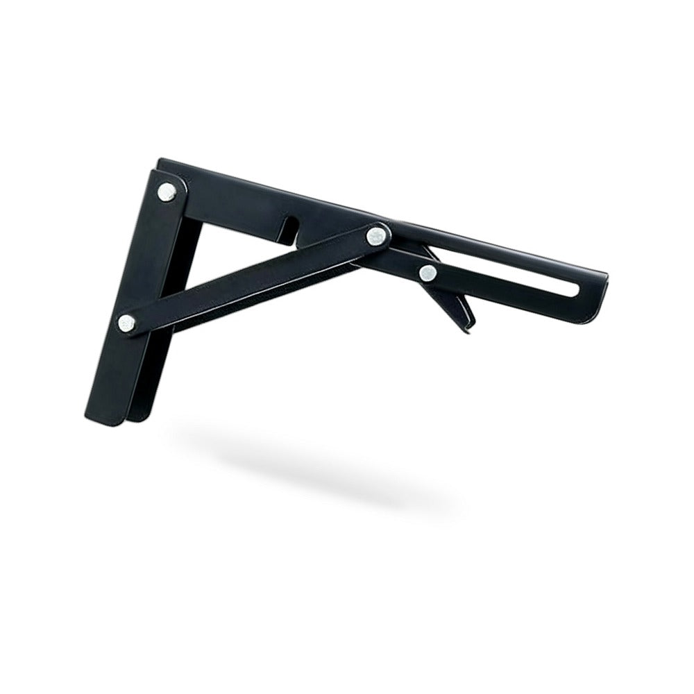 Folding-Shelf Brackets Triangle Hinge Wall Mounted Table Bench Heavy Duty-Shelf，Black，8 inches - BD1