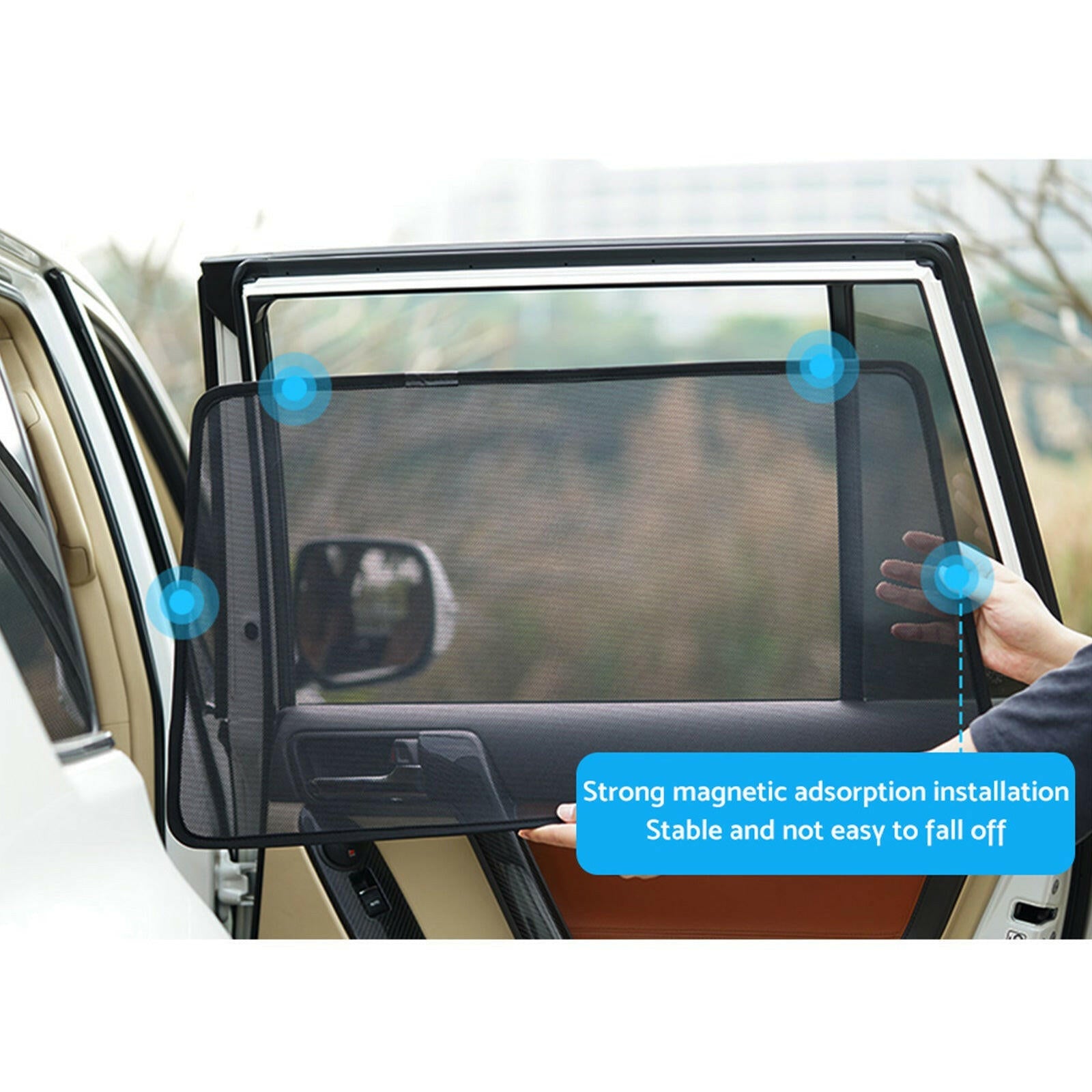 Car Window Magnetic Mesh Sun Blind Shades Suitable for BMW iX3 2023-2024.
