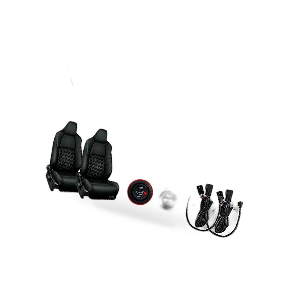 4PCS 12V Universal Carbon Fiber Car Heated Seat Heater Kit with Round Switch AU - BD1
