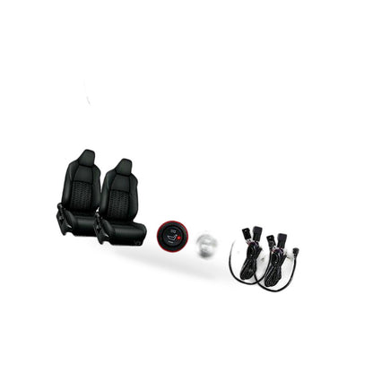 4PCS 12V Universal Carbon Fiber Car Heated Seat Heater Kit with Round Switch AU - BD1