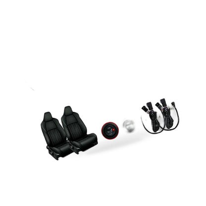 4PCS 12V Universal Carbon Fiber Car Heated Seat Heater Kit with Round Switch AU - BD2