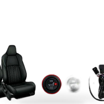 4PCS 12V Universal Carbon Fiber Car Heated Seat Heater Kit with Round Switch AU - XQ1
