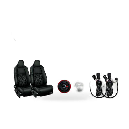 4PCS 12V Universal Carbon Fiber Car Heated Seat Heater Kit with Round Switch AU - ZT2