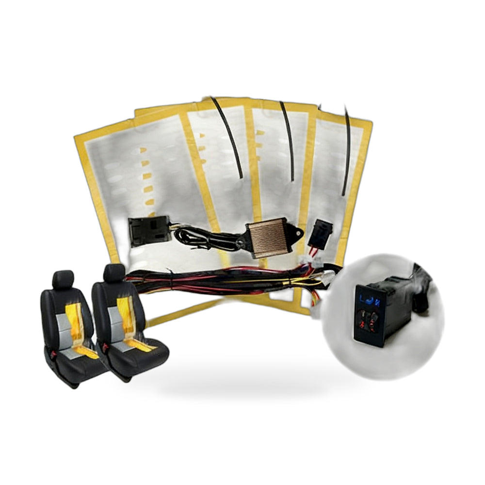 Universal 12V Car Seat Heater Kit Heating Pad 5-Level Control Switch Fit 2 Seats - ZT2