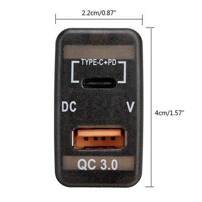Type-C USB Car Charger Voltmeter Suitable for Toyota Land Cruiser 100