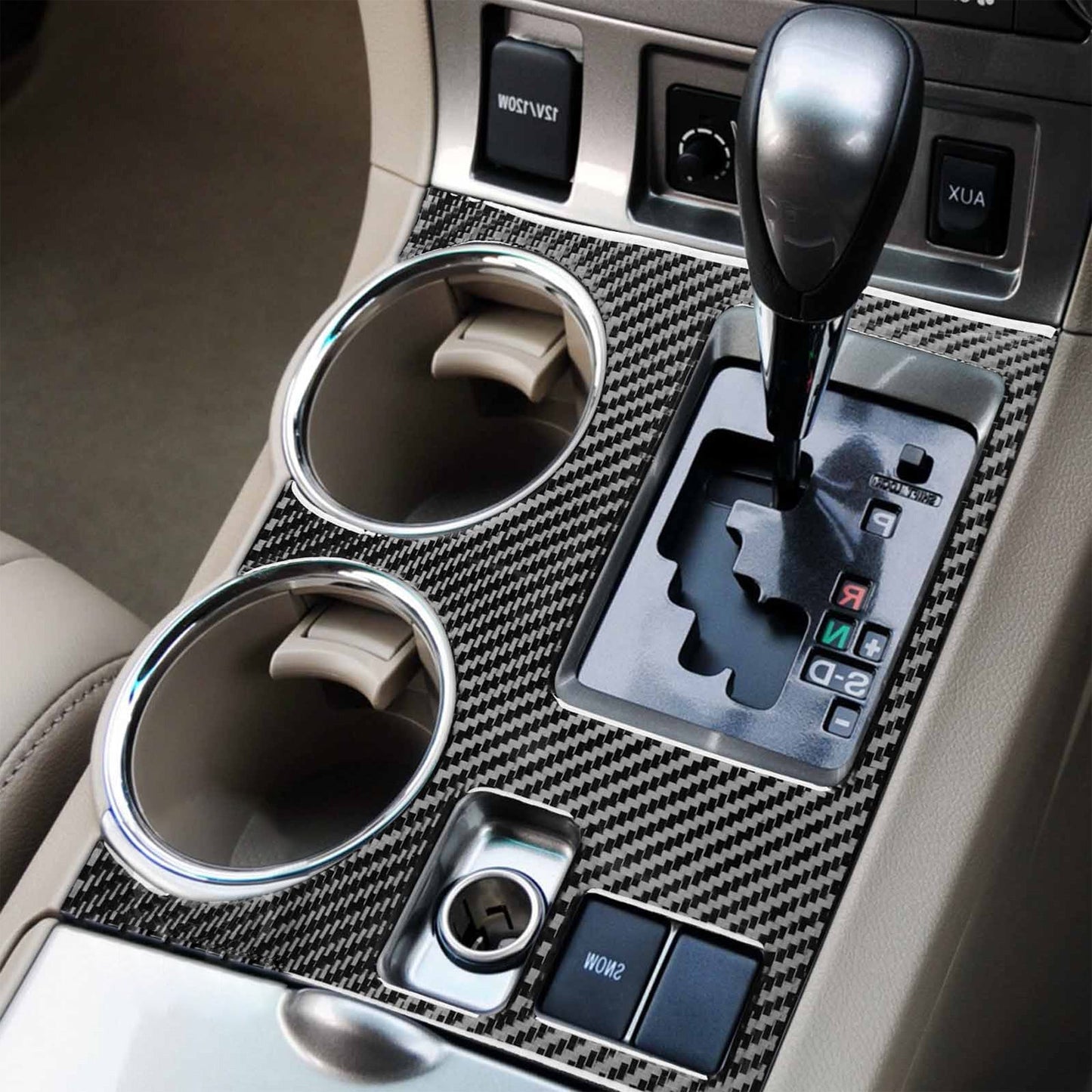 2pcs Carbon Fiber Gear Shift Console Trim Suitable For Toyota Kluger 08-13.