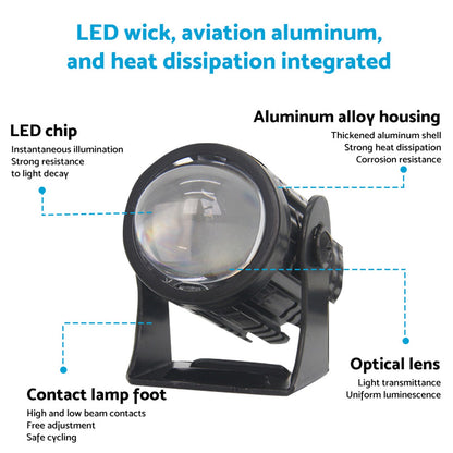 2X LED Motorcycle Headlight Spot Lights Car Driving Fog Lamp Yellow White 12-24V.