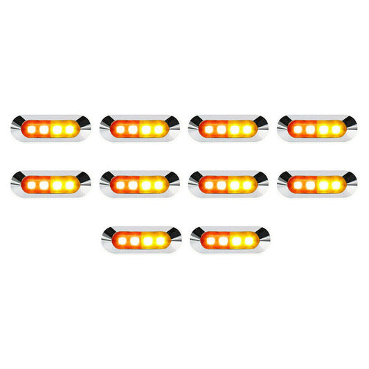 10x LED Clearance Side Marker Lights Suitable For Truck Trailer Caravan Amber & Red