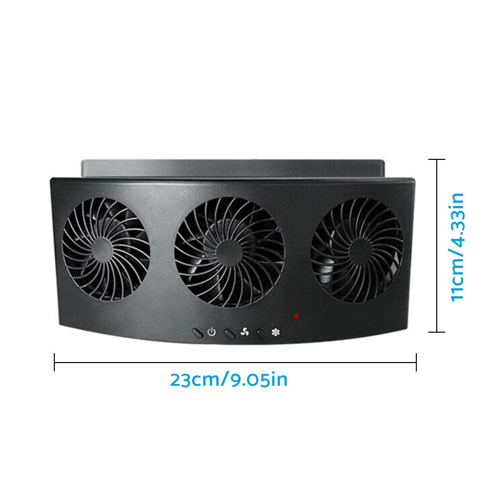 Car Exhaust Window Fan Cooler Air Vent Suitable For Vehicle Cooling with 3 Adjustable Heads.