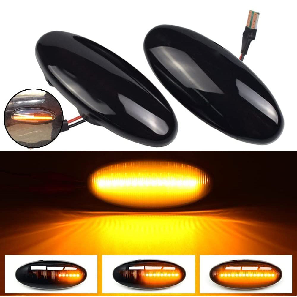 2x Dynamic Side Light Turn Signal Indicator Suitable for Nissan Navara D22