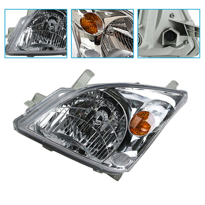 Chrome Headlight Pair Suitable For Toyota Landcruiser Prado 120 Series 2002-2009