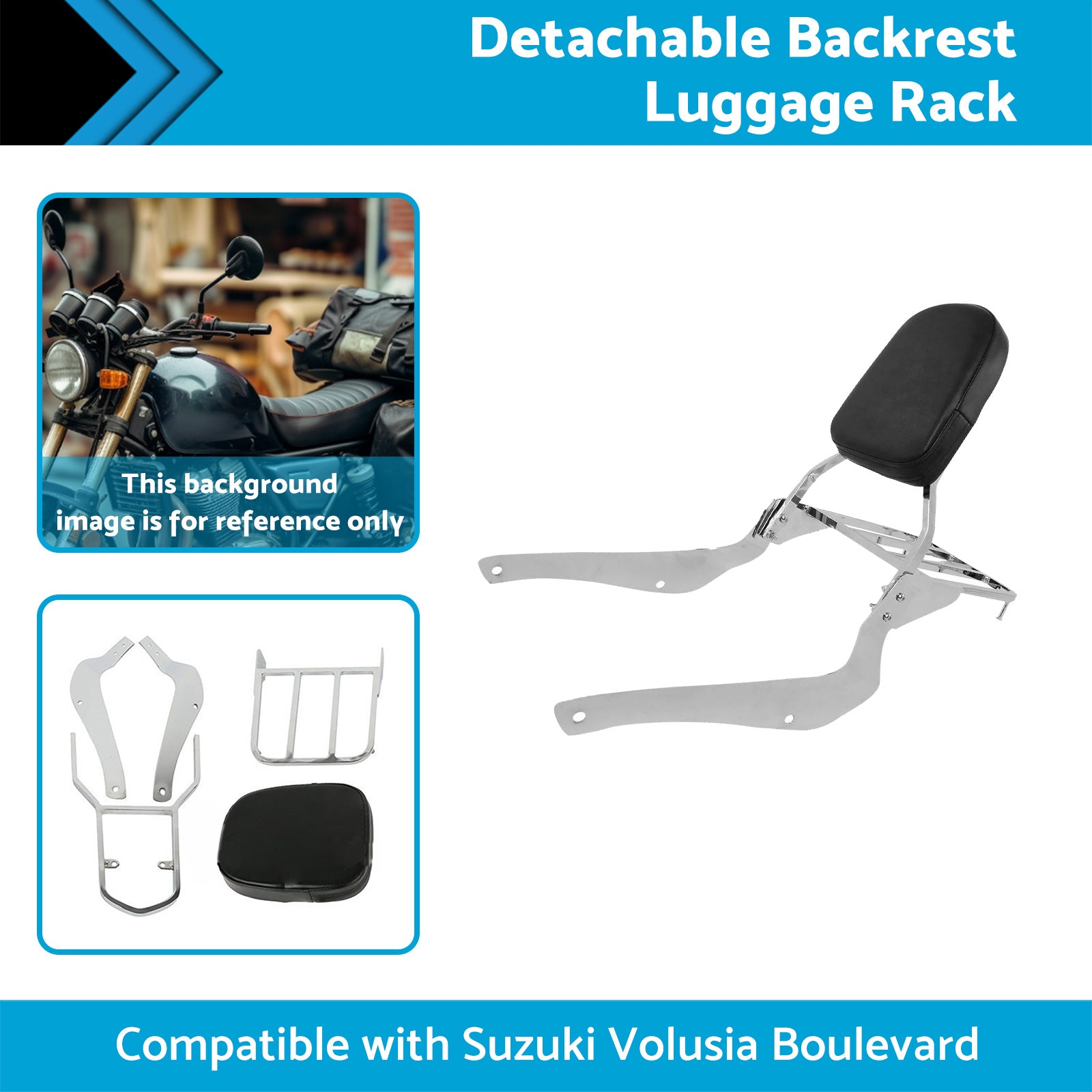 Backrest Sissy Bar W  Luggage Rack Suitable For Suzuki Boulevard C50 2005-2011.