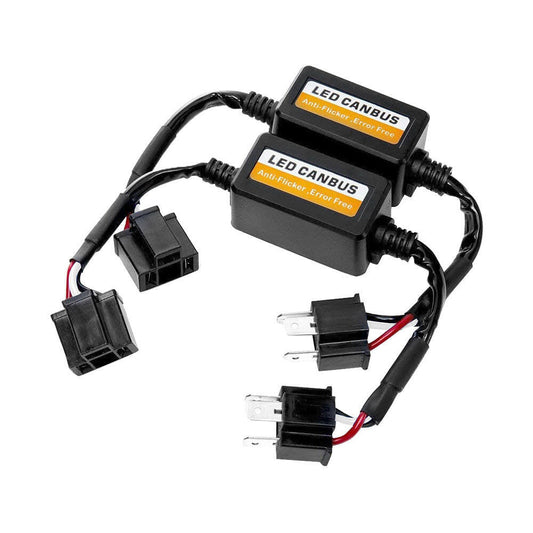 2x H4 LED Headlight Canbus Error Free Anti-Flicker Resistor Canceller Decoder ST.