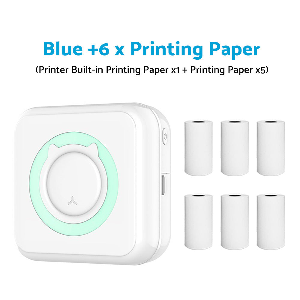 Mini Pocket Thermal Printer Suitable for Wireless Bluetooth Photo Paper Inkless