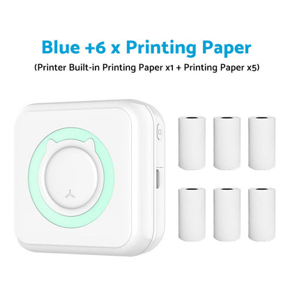 Mini Pocket Thermal Printer Suitable for Wireless Bluetooth Photo Paper Inkless