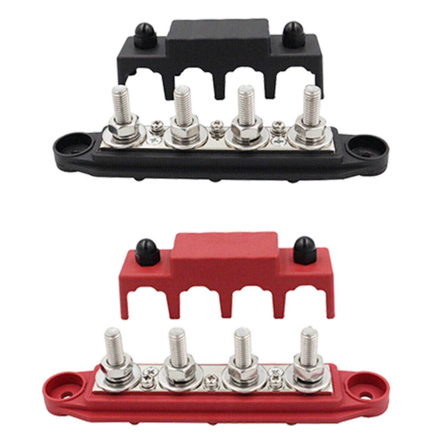 2x M8 4-Post 250A DC 48V Bus Bar Power Distribution Box Suitable for Heavy Duty