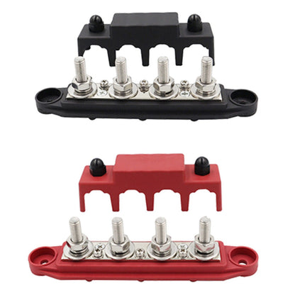 2x M8 4-Post 250A DC 48V Bus Bar Power Distribution Box Suitable for Heavy Duty