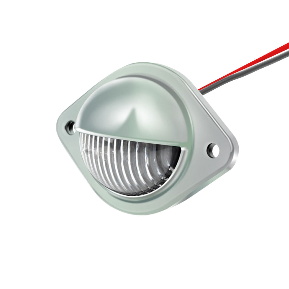 2x 12V LED Number Plate Lights Chrome Suitable For Car, Trailer, Truck, Caravan, Van & Boat