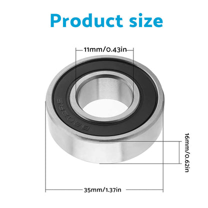4x 6202-16-2RS Ball Bearings 16x35x11mm Double Sealed Suitable for Various Appli