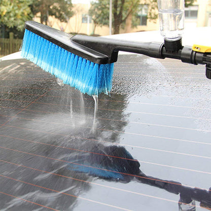 Long Handle Car Wash Brush Cleaning Tool With Flow Switch & Foam Bottle Suitable For Vehicle Exterior Cleaning