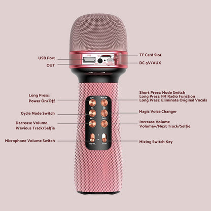 Wireless Bluetooth Portable Karaoke Microphone Speaker Suitable for Home Party S