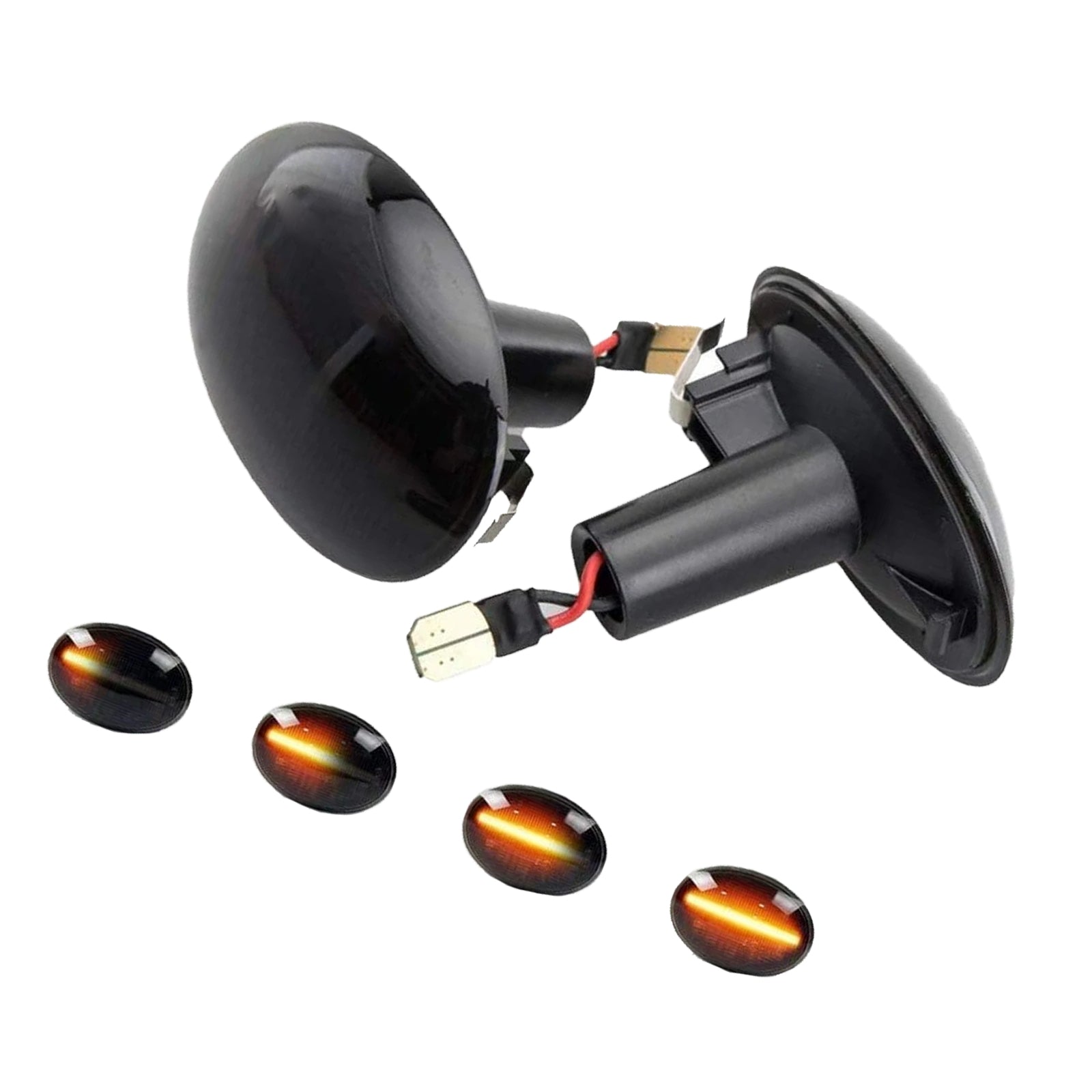 2x Black Smoked Side Indicator LED Repeater Light Mini Cooper R56 Coupe R58 R57.
