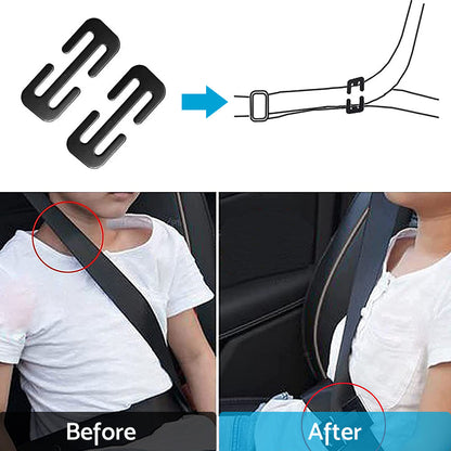 2x Locking Clip Metal Automotive Type Car Safety Seat Belt Steel Adjuster.