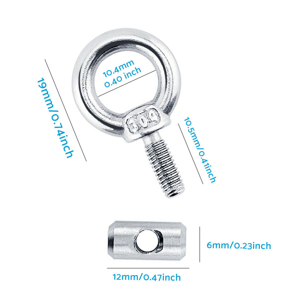 Awning Rail Stoppers Rail Track Screws 2 / 4 / 8PCS Suitable For Boat Caravan Stainless Steel.
